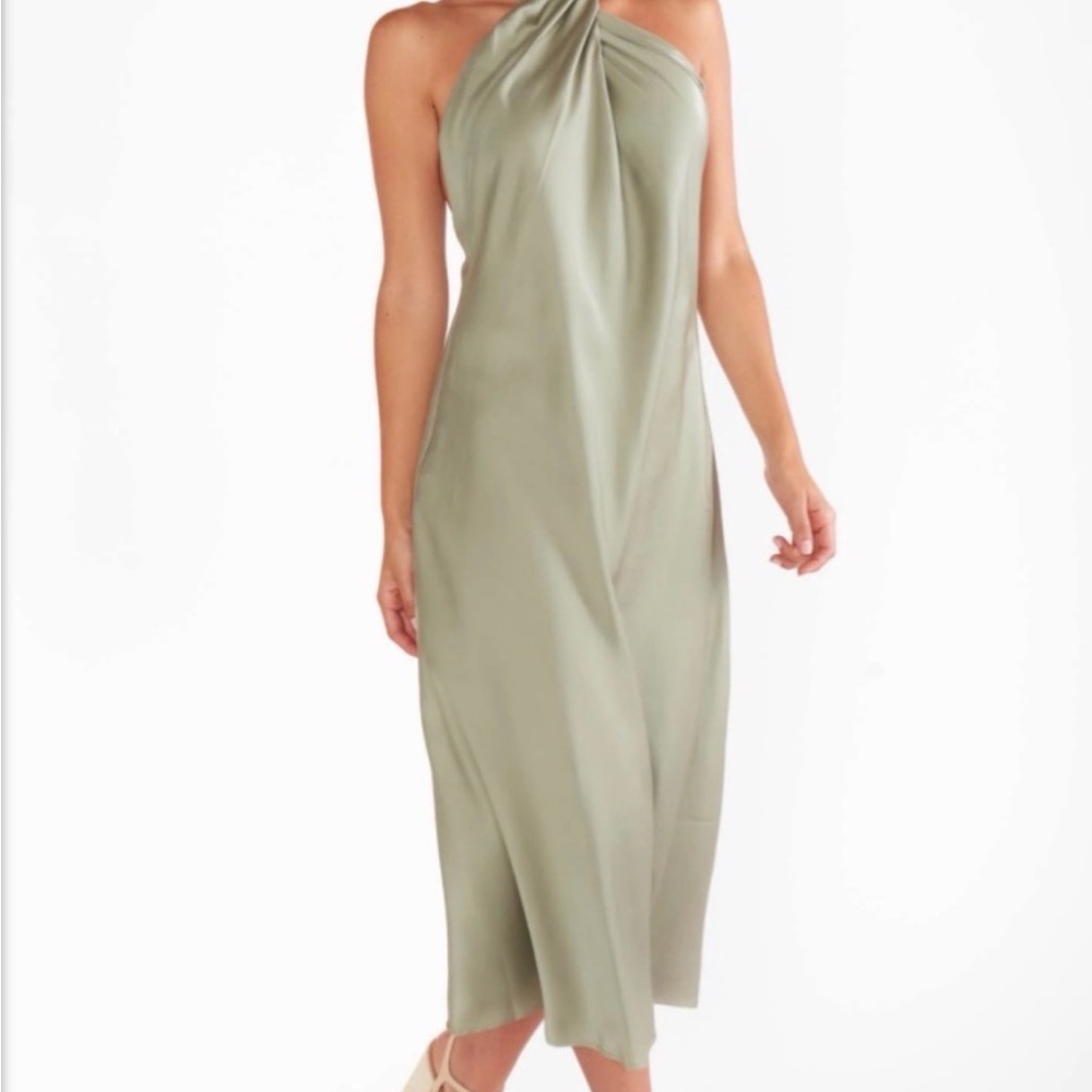 Show Me Your MuMu Sage Green Halter Maxi Dress